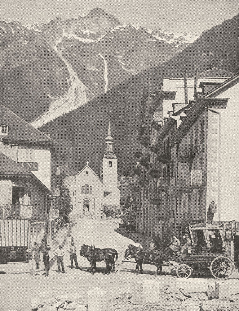 HAUTE- SAVOIE. Les Touristes a Chamonix 1900 old antique vintage print picture